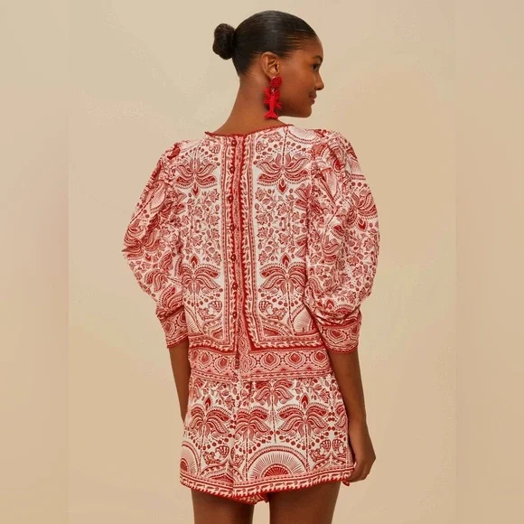 Farm Rio: Red River Ride Blouse - Picture 3 of 8